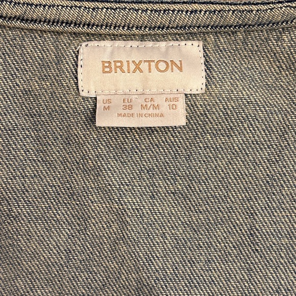 Brixton Embroidered Denim Vest M | Western Boho Flower Jean Vest - Picture 6 of 6